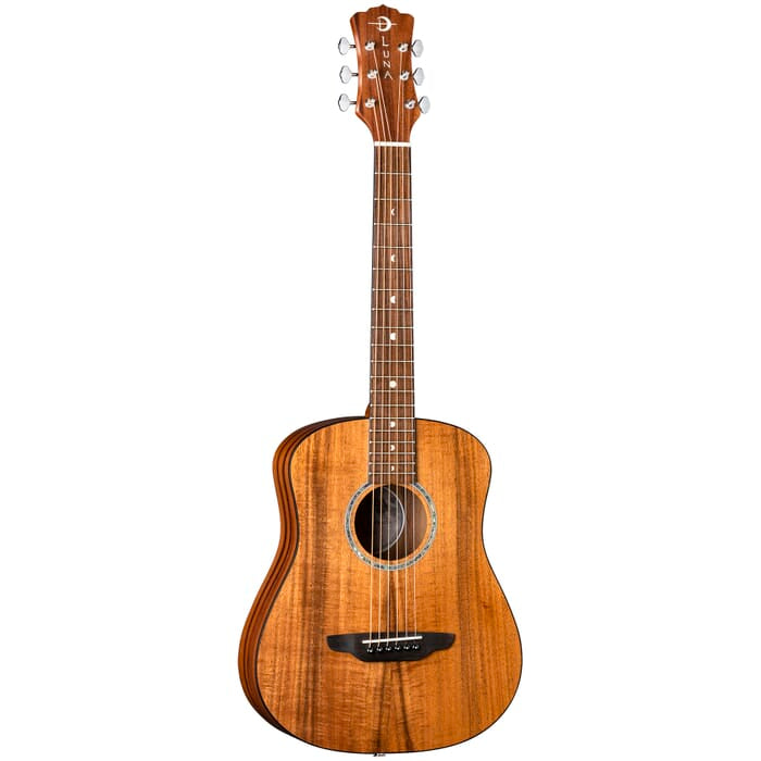 Luna SAFARI Solid Koa Top Guitare acoustique/électrique suprême à 6 cordes avec housse - Naturel satiné