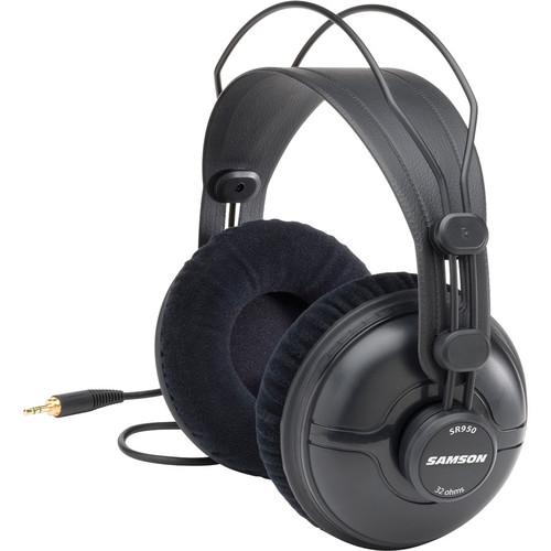 Samson Sr950 Professional Studio Reference Closed-Back Headphones - Red One Music