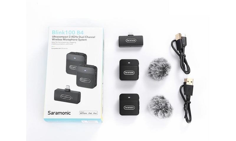 Système de microphone sans fil à double canal Saramonic Blink100-B4 - Lightning