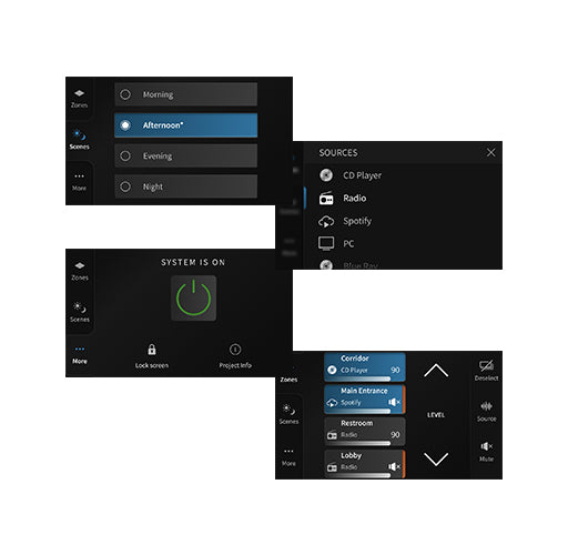 Powersoft Wall Mount Touch, PoE fed Wall-Mounted Touch Screen for the Dynamic Music Distribution Systems - Black