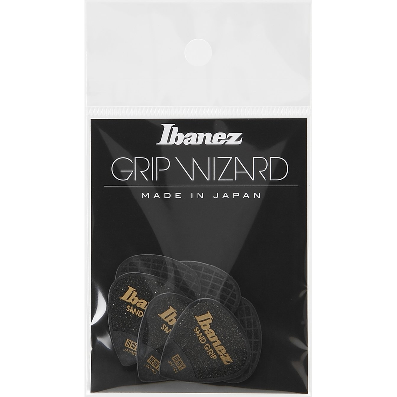 Ibanez PPA16HSGBK Grip Wizard Sand Grip Medium Guitar Picks 6 Pack - Black
