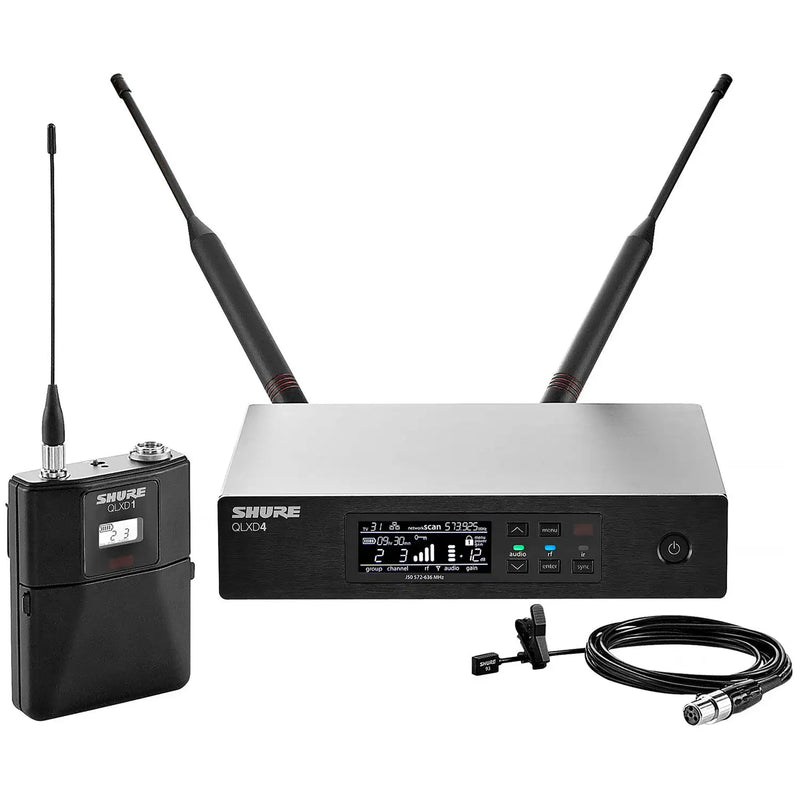 Shure QLXD14/93 Wireless Lavalier System with WL93 Lavalier Microphone (X52 Band: 902.45-927.55 MHz)