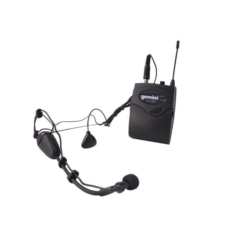 Gemini UHF-01HL Système sans fil monocanal avec casque et microphone cravate