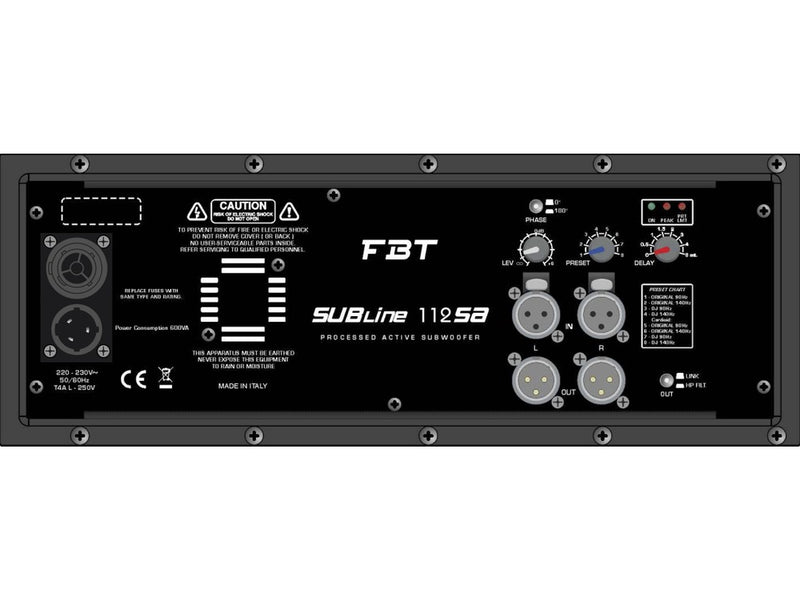 FBT SUBLINE 112SA 700W Processed Active Subwoofer - 12"