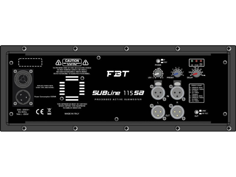 FBT SUBLINE 115SA 700W Processed Active Subwoofer - 15"