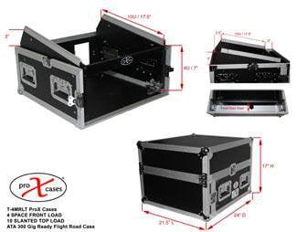 Prox T-4MRLT DJ Combo Flight Case W Laptop Shelf - Red One Music