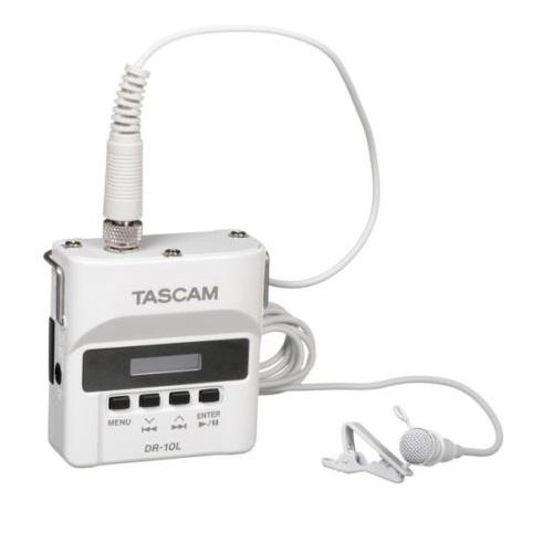 Tascam DR-10LW  Mini Portable Recorder With Lavalier White - Red One Music