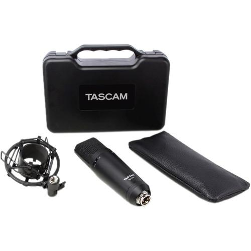 Tascam TM-180 Studio Condenser Microphone With Shockmount Hard Case And Zippered Soft Case - Red One Music