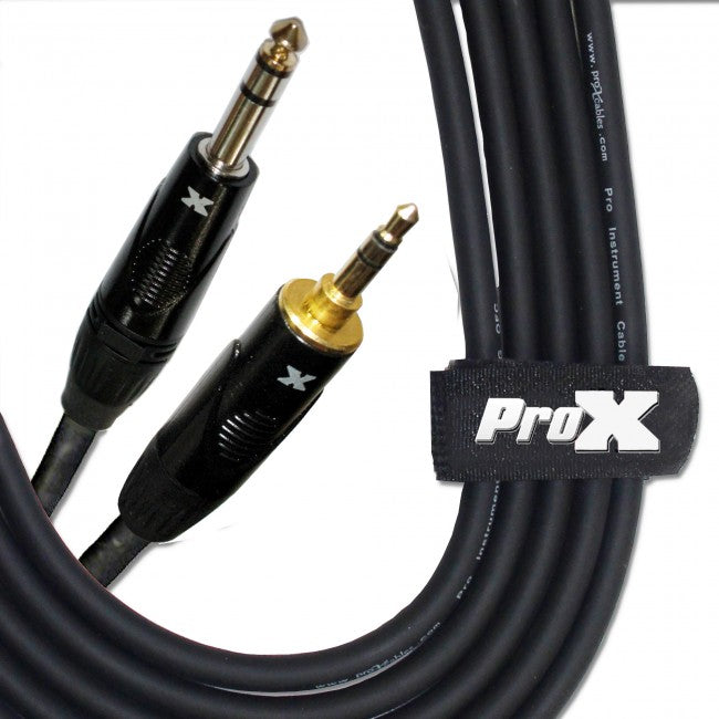 Câble audio haute performance ProX XC-MS10 symétrique TRS-M Mini 1/8" vers TRS-M - 10'