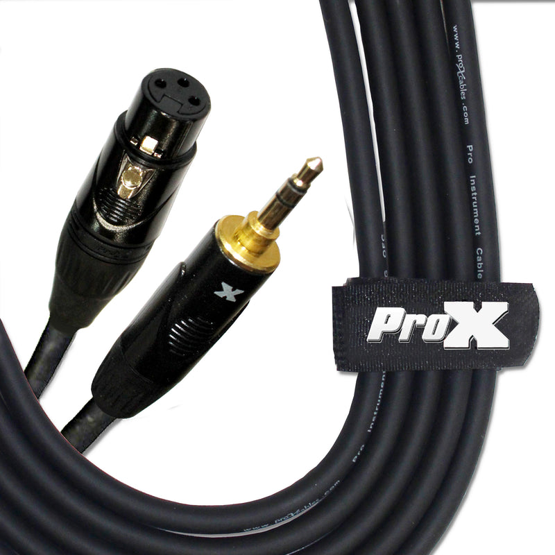 ProX XC-MXF05 5 Ft. Unbalanced 3.5mm TRS-M Mini to XLR3-F High Performance Audio Cable