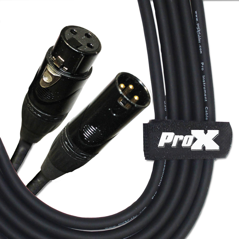 ProX XC-MIC15 15 pi. Câble de microphone haute performance XLR3-F vers XLR3-M symétrique