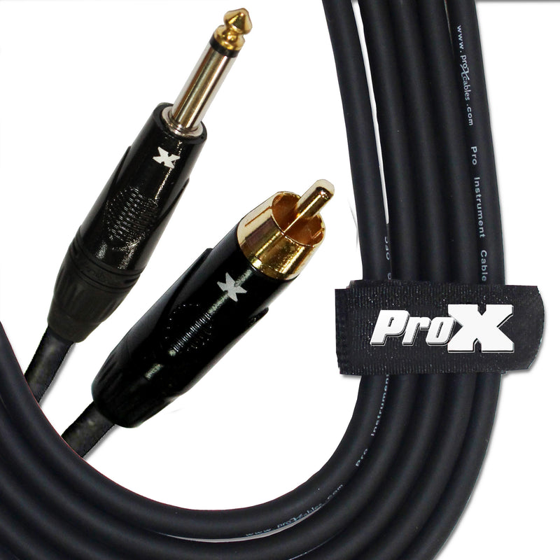 ProX XC-PR05 5 Ft. Unbalanced RCA Male to 1/4" Male High Performance Audio Cable