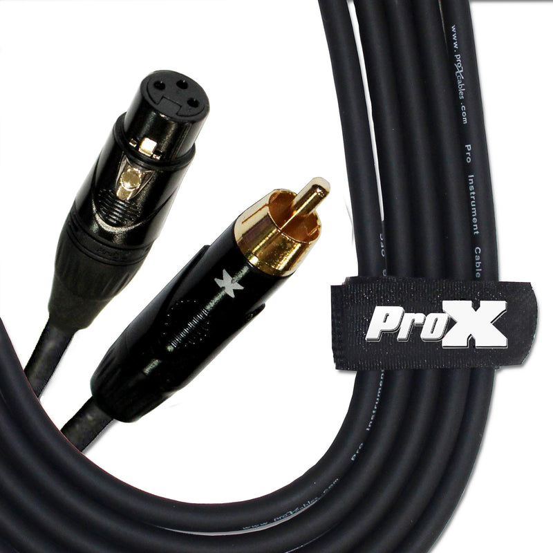 ProX XC-RXF50 50 pieds. Câble audio asymétrique haute performance RCA vers XLR3-F