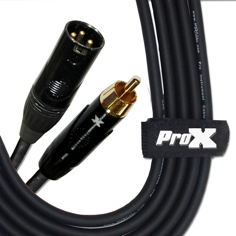 ProX XC-RXM25 25 pieds. Câble audio asymétrique haute performance RCA vers XLR3-M