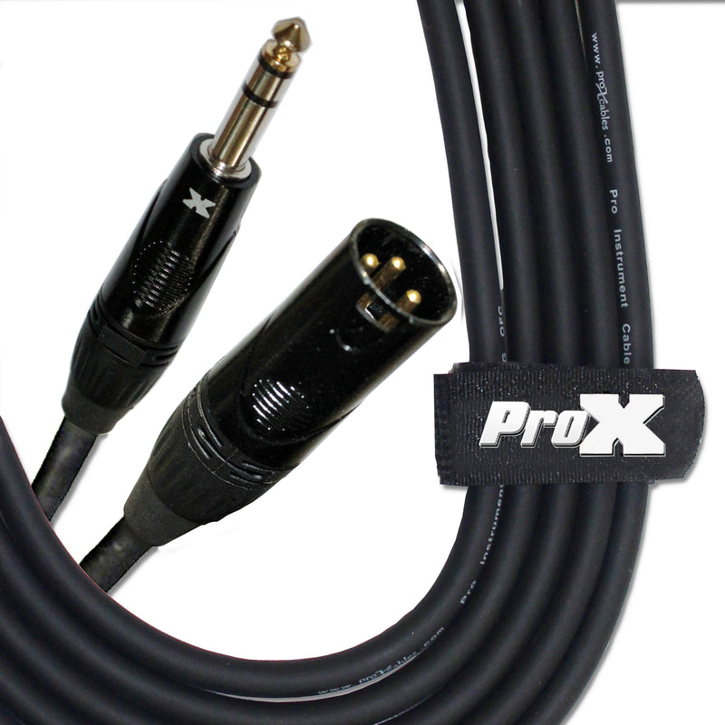 ProX XC-SXM25 25 pieds. Câble audio haute performance symétrique XLR-M vers 1/4 TRS-M