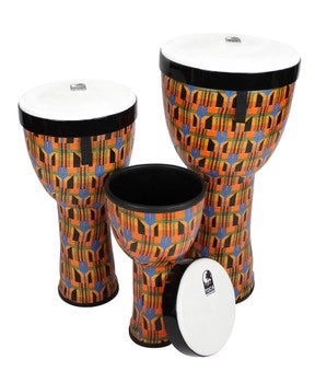 Toca TSSND-3PCK-FT Toca Sympatico™ Nesting Djembes Pretuned Heads Set Of 3 (Kente Cloth)