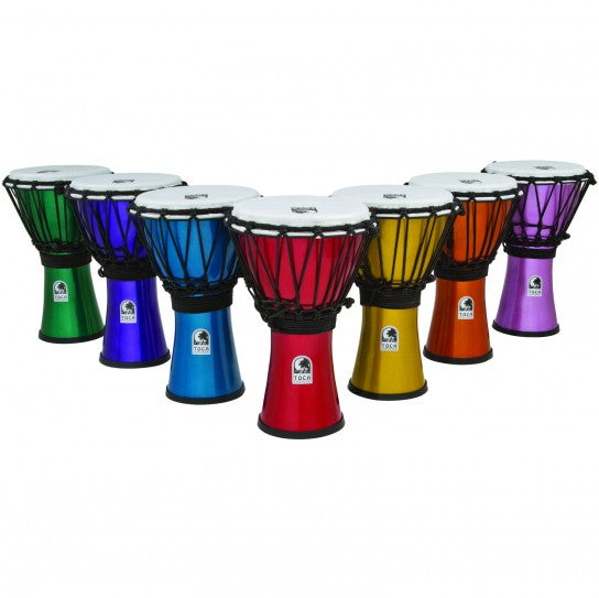 Toca TFCDJ-7MS Freestyle Colorsound 7" Djembe Set - 7 Djembes in Metallic Colors