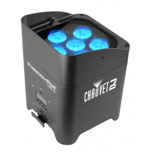 Chauvet Freedom Par Tri 6  100% True Wireless Battery-Operated Tri-Color Led Par With Built-In D-Fi Transceiver - Red One Music