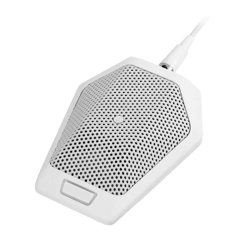 Audio-Technica U891RWB Cardioid Boundary Microphone w/ LED Light and Switch - White