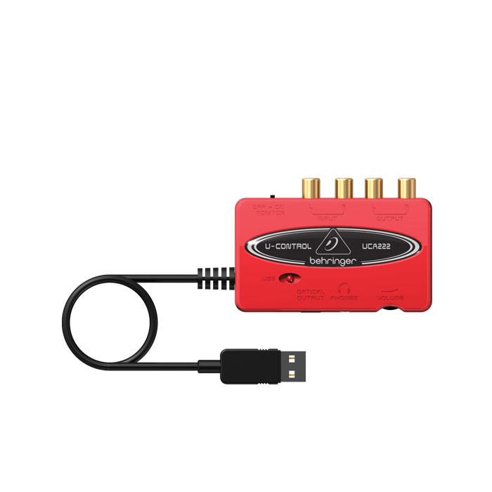 Behringer U-CONTROL UCA222 Ultra-Low Latency 2 In2 Out USB Audio Interface With Digital Output - Red One Music