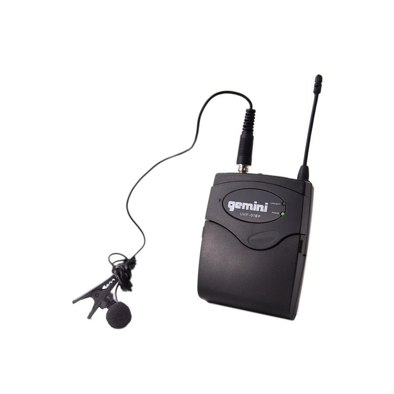 Gemini UHF-04HL-S1234 Four Channel Wireless System, Includes UHF Receiver, 4x Beltpack Transmitter and 4x Headset Lavalier Microphone