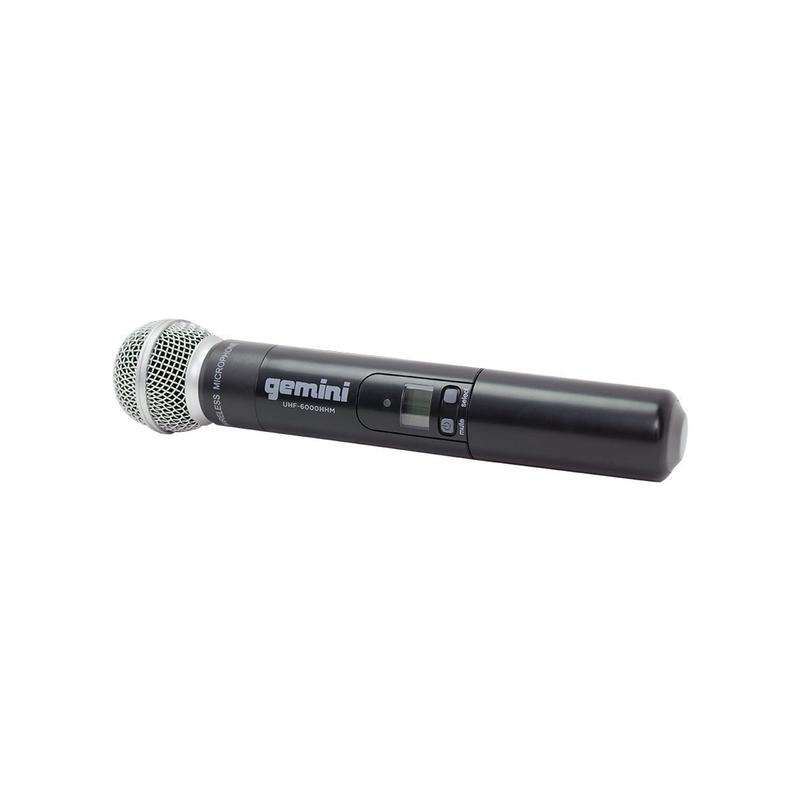 Gemini UHF-6100M Système PLL sans fil monocanal avec récepteur UHF et microphone portable