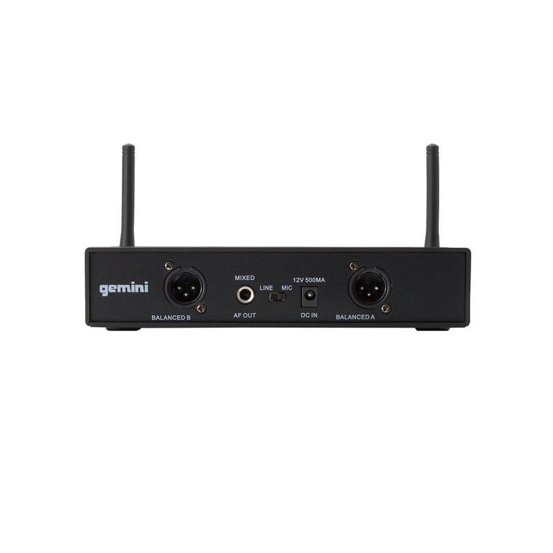 Gemini UHF-6200HL Dual Channel Wireless PLL System, Includes UHF Receiver, 2x Beltpack Transmitter and 2x Headset Lavalier Microphone