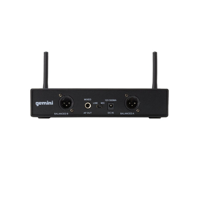 Gemini UHF-6200M-R2 Dual Channel Wireless PLL System, Includes UHF Receiver and 2x Handheld Microphone