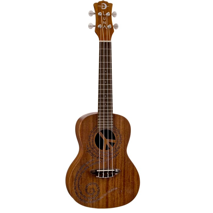 Luna UKE MALU Maluhia Peace Concert Ukulele (Satin Natural)