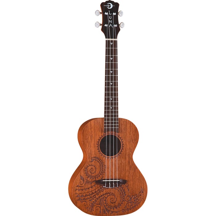 Luna UKE TTN MAH Tattoo Tenor Ukulele (Satin Natural)