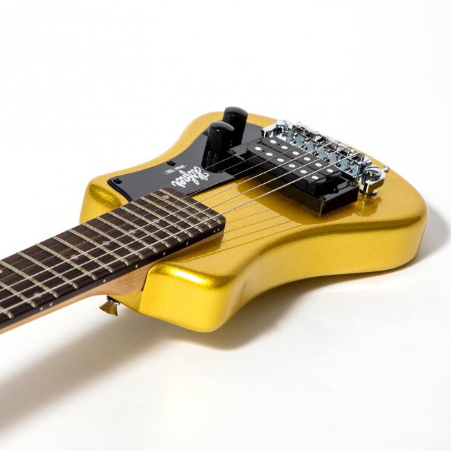 Hofner SHORTY Guitare électrique avec 1 micro Humbucker livrée avec housse de transport – Dessus doré