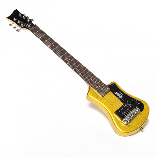 Hofner SHORTY Guitare électrique avec 1 micro Humbucker livrée avec housse de transport – Dessus doré