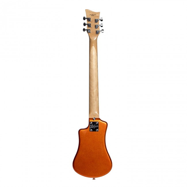 Hofner SHORTY Guitare électrique avec 1 micro Humbucker Livré avec sac de transport - Orange métallique