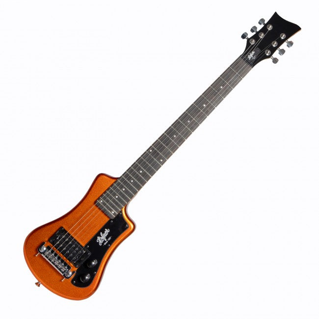 Hofner SHORTY Guitare électrique avec 1 micro Humbucker Livré avec sac de transport - Orange métallique