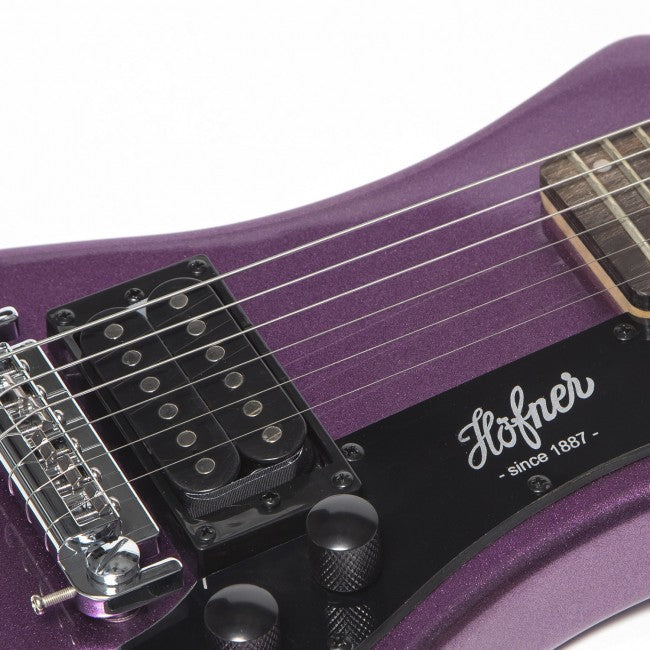 Hofner SHORTY Electric Guitar with 1 Humbucker Pickup Comes with Gig Bag - Purple