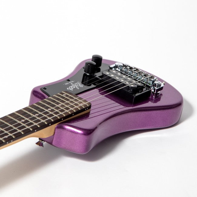 Hofner SHORTY Guitare électrique avec 1 micro Humbucker livré avec housse de transport – Violet