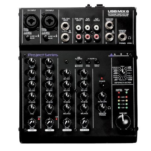 Art Usbmix6  6-Channel Mixer W USB - Red One Music