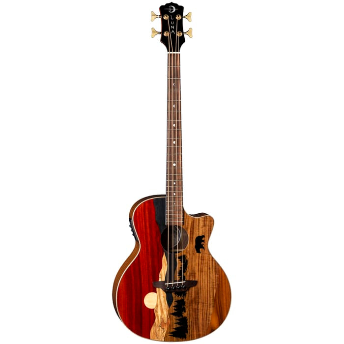 Luna VISTA BEAR Tropical Wood Acoustic/Electric Bass Guitar (Gloss Natural)