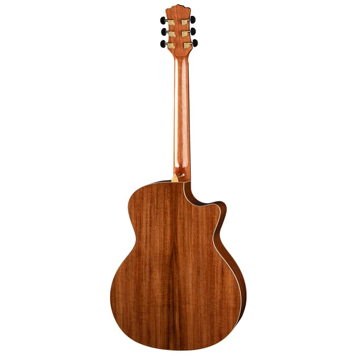 Luna VISTA Guitare acoustique/électrique en bois tropical Wolf avec étui rigide – Naturel brillant