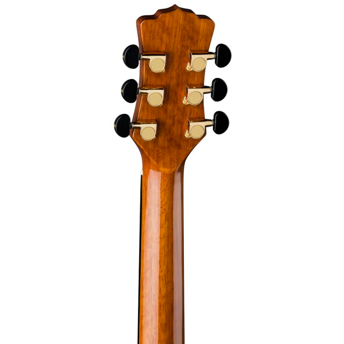 Luna VISTA Guitare acoustique/électrique en bois tropical Wolf avec étui rigide – Naturel brillant