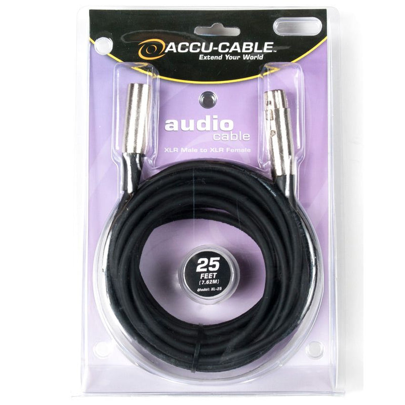 American DJ XL-25 Câble microphone XLR mâle vers femelle – 25 pieds