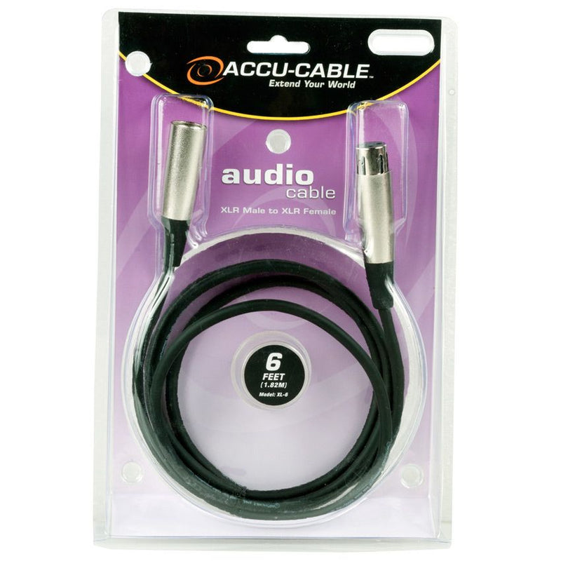 American DJ XL-6 Male to Female XLR Microphone Cable - 6 Feet