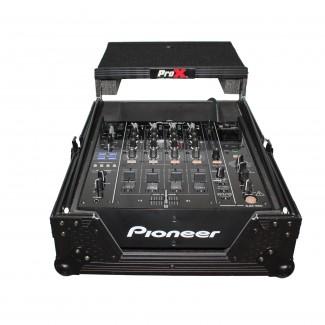 ProX XS-M12LTBL Mixer ATA Flight Hard Case For Large Format 12 Universal Dj Mixer With Laptop Shelf Black On Black - Red One Music