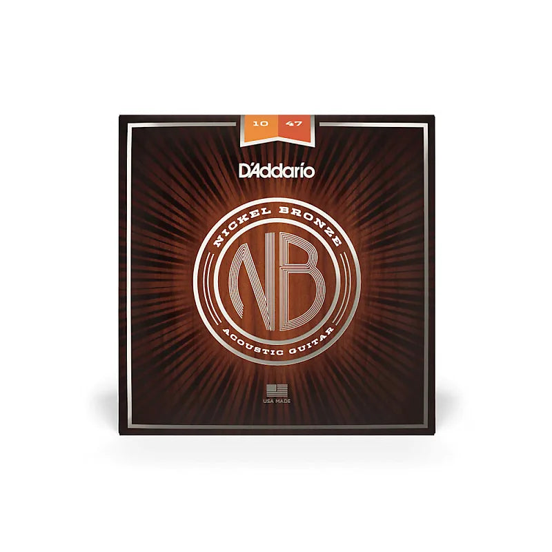 D'Addario NB1047 Nickel Bronze Acoustic Guitar Strings Extra Light Gauge 10-47