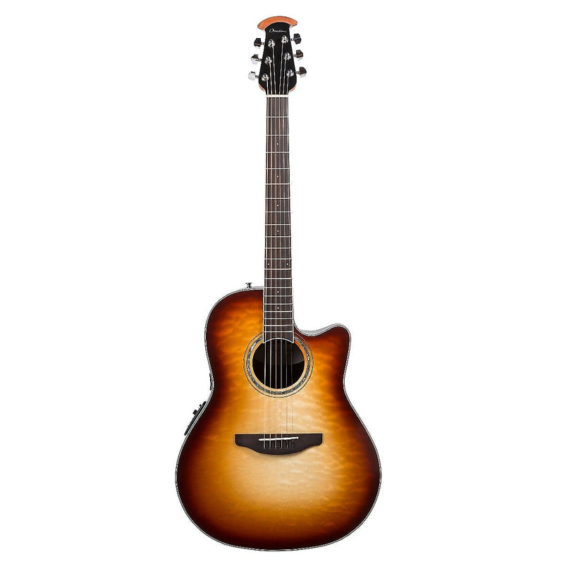 Ovation CS24X-7C Celebrity Standard - Guitare électro-acoustique Lyrachord de profondeur moyenne - Cognac Burst Natural Gloss