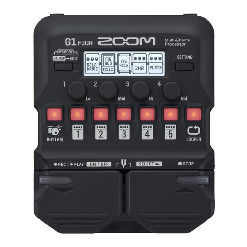 Zoom G1 Four Multi-Effects Guitar Pedal - Red One Music